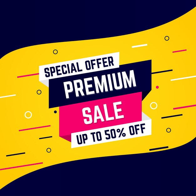 Special offer premium sale banner with editable text effect