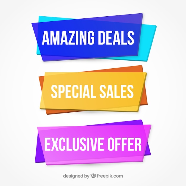 Special offers colored banners