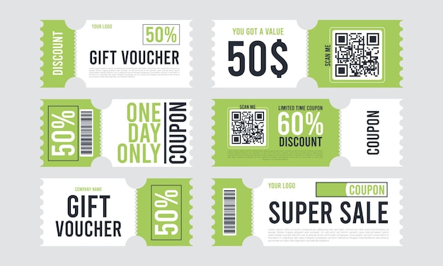 Free vector special offers promo vouchers templates set