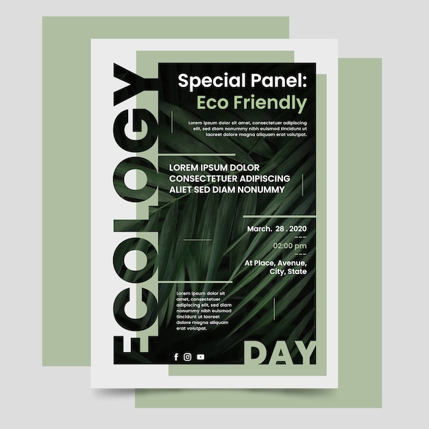 Бесплатное векторное изображение Специальная панель: экологичный плакат