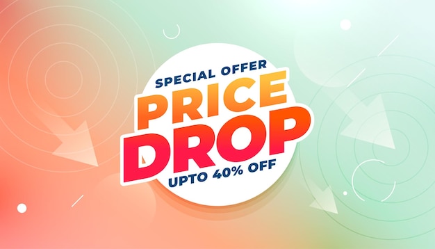 Free vector special price drop offer banner with discount details