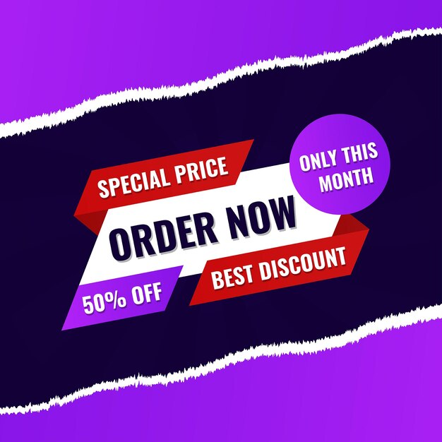 Special price order now sale banner with editable text effect