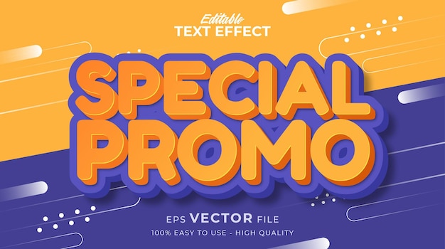Специальная промо-распродажа баннер с редактируемым текстовым эффектом в стиле комиксов