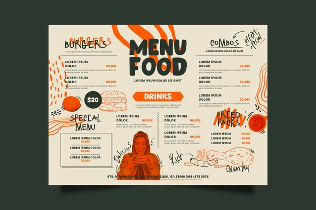 Special restaurant food menu template