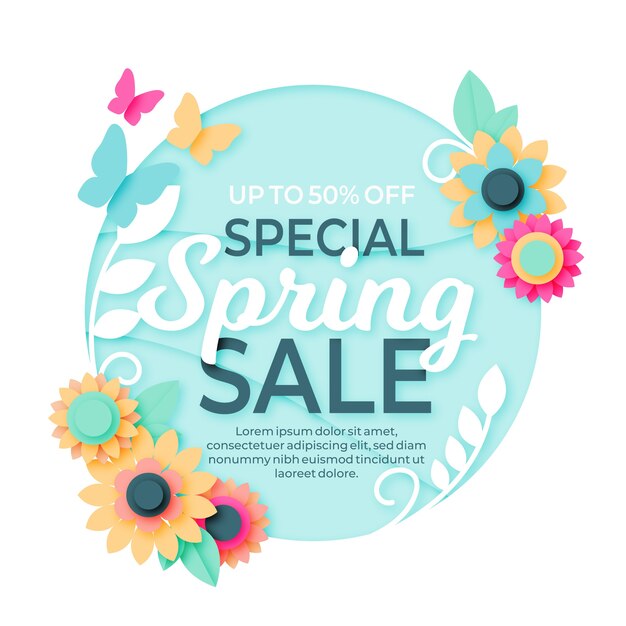 Special spring sale in paper style