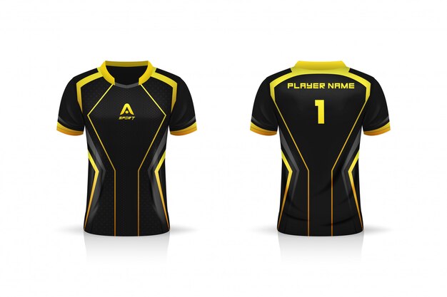 Download Premium Vector Specification Soccer Sport Esport Gaming T Shirt Jersey Template Mock Up Uniform Vector Illustration Design