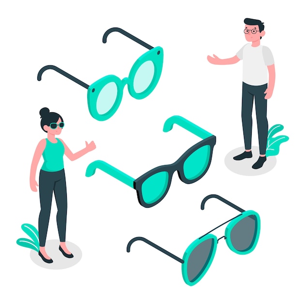 Free vector specs concept illustration