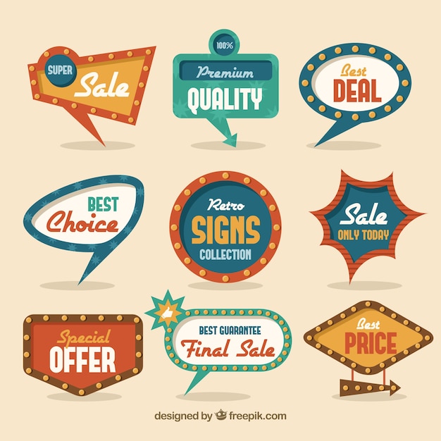 Free vector spectacular vintage signal set