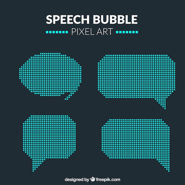무료 벡터 픽셀 아트 스타일의 음성 풍선