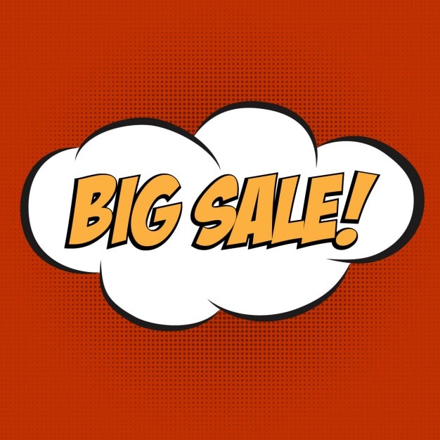 Free Vector speech bubble in popart style with message big sale