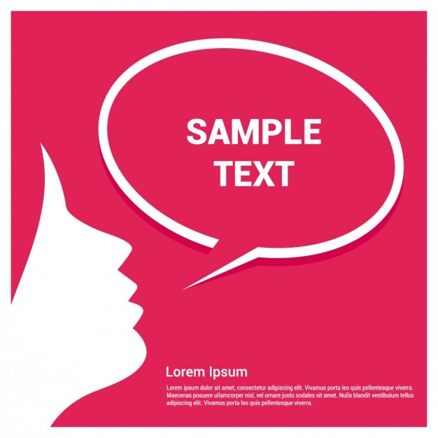 Free vector speech bubble template with girl