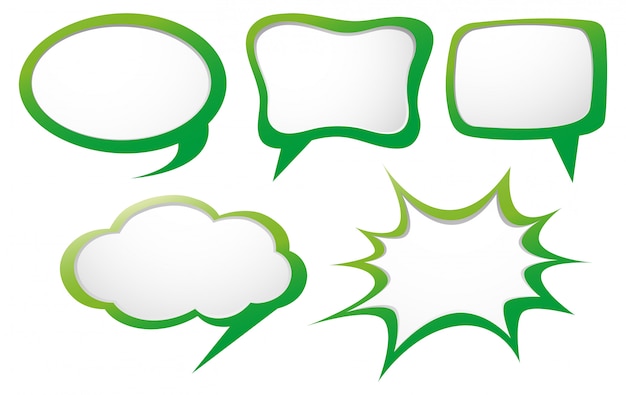 Free vector speech bubble template with green frame