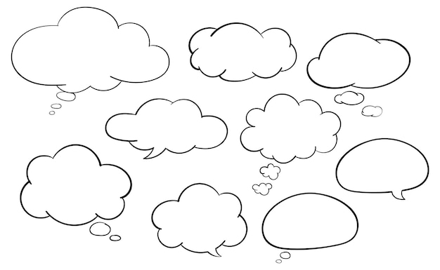 Бесплатное векторное изображение Шаблоны речи пузырь на белом фоне