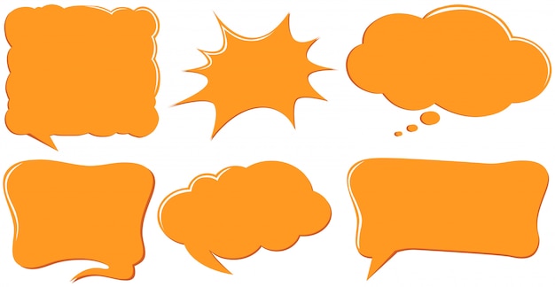 Speech bubble templates in orange color