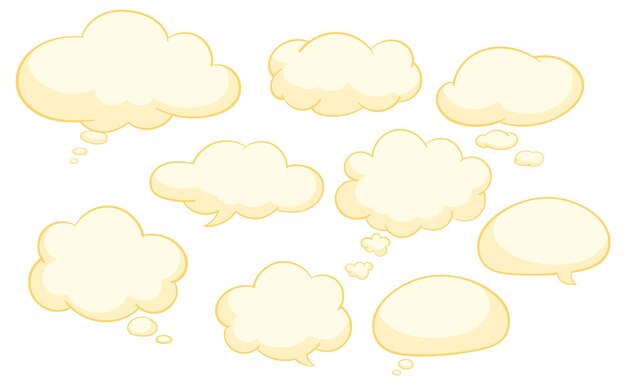 Speech bubble templates on white background