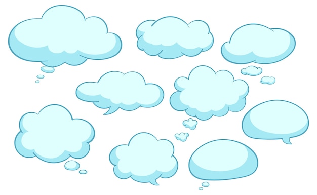 Speech bubble templates on white background