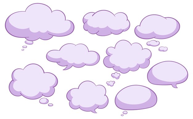 Speech bubble templates on white background