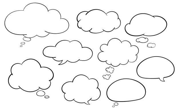 Speech bubble templates on white background