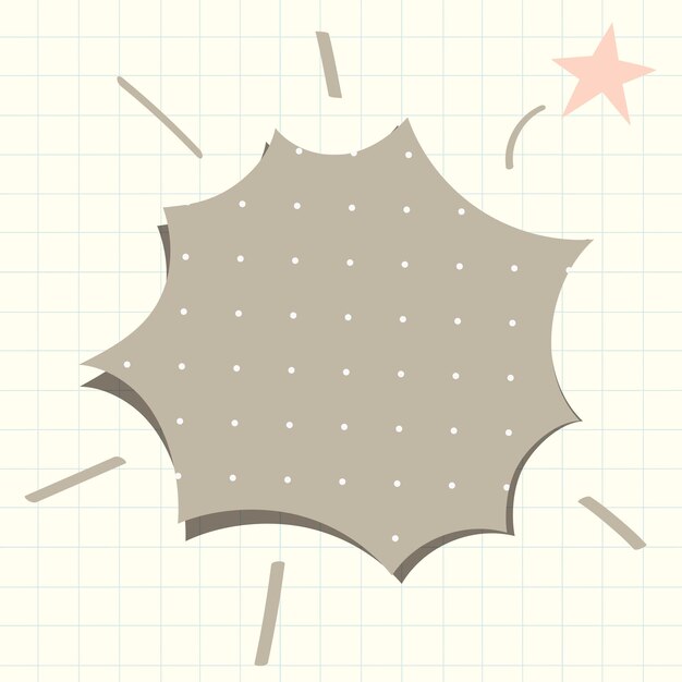 Speech bubble vector in dotted gray paper pattern style