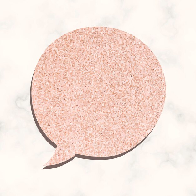 Speech bubble vector in glitter pink texture style