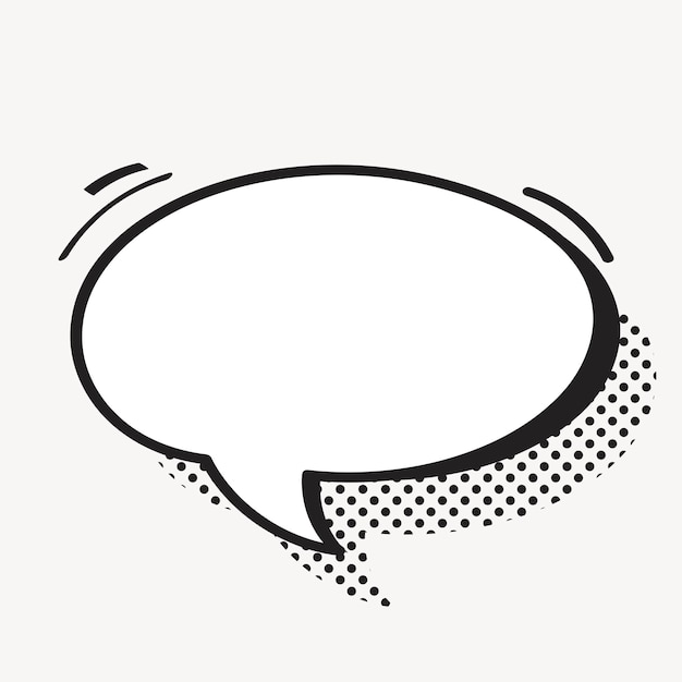 Free vector speech bubble vector in halftone style