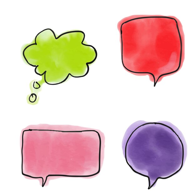 Speech bubble watercolor set