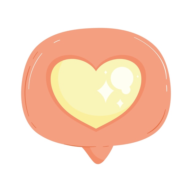 Free vector speech bubble with heart