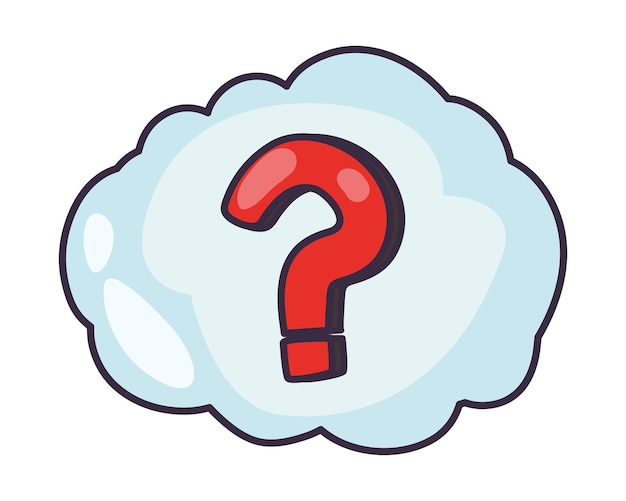 Speech bubble with interrogation sign cloud isolated icon