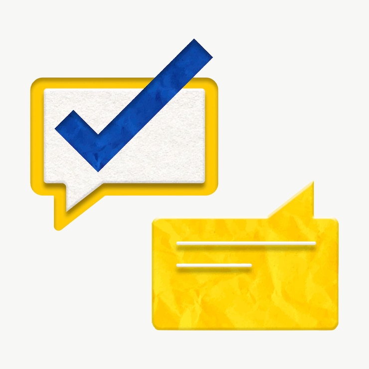 Free Vector speech bubble with tick sign online order confirmation graphic