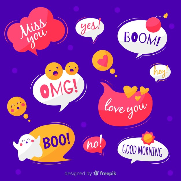 Speech bubbles drawing with expressions