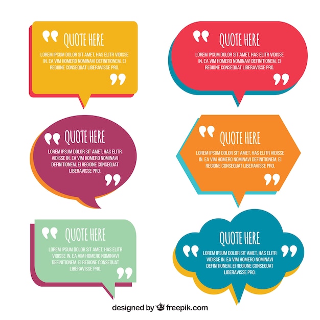 speech bubbles in flat design for phrases