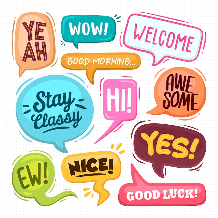 Free Vector speech bubbles hand drawn coloring  