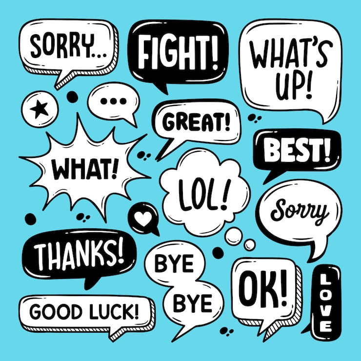 Free Vector speech bubbles hand drawn coloring  