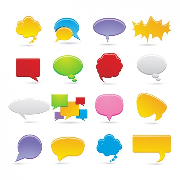 Free vector speech bubbles icon collection