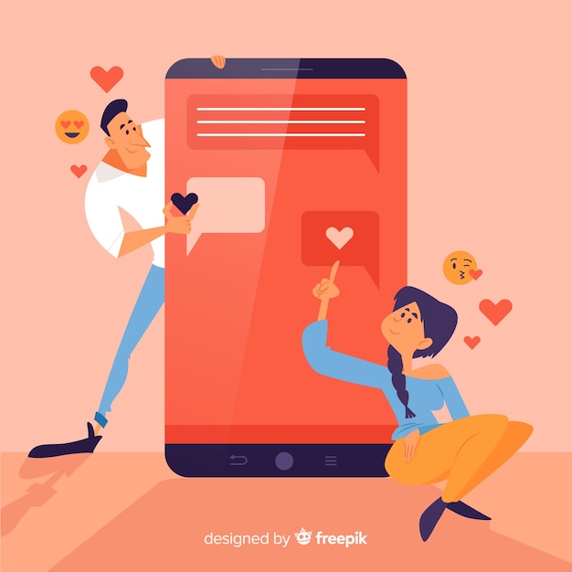 Free vector speech bubbles on social media dating apps