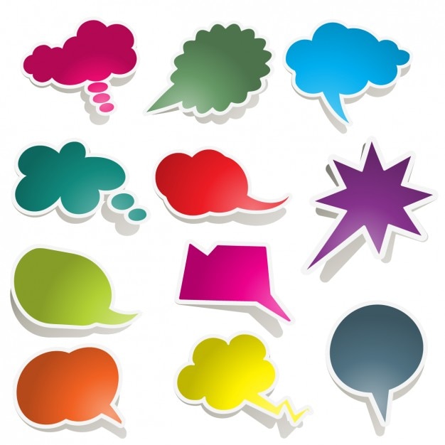 Free vector speech bubbles sticker collection