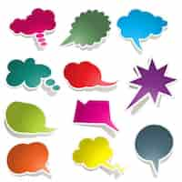 Vettore gratuito speech bubbles sticker collection