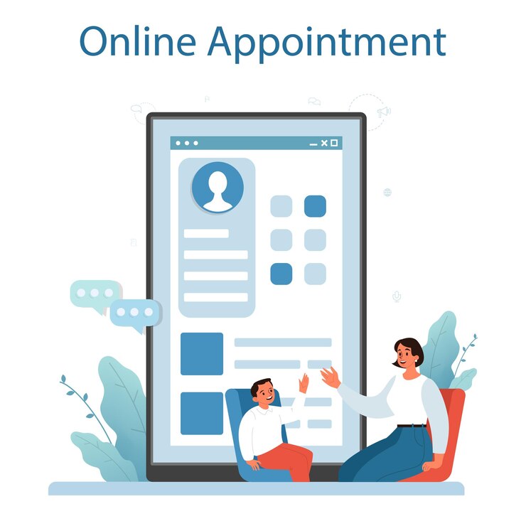 Free Vector speech therapist online service or platform didactic correction and treatment medical treatment and recovery online appointment vector flat illustration