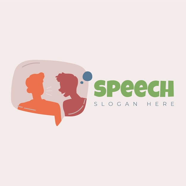 Free vector speech therapy logo  in hand drawn style