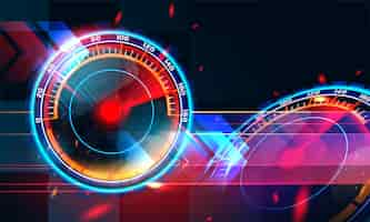 Free vector speed motion background with fast speedometer car racing velocity background