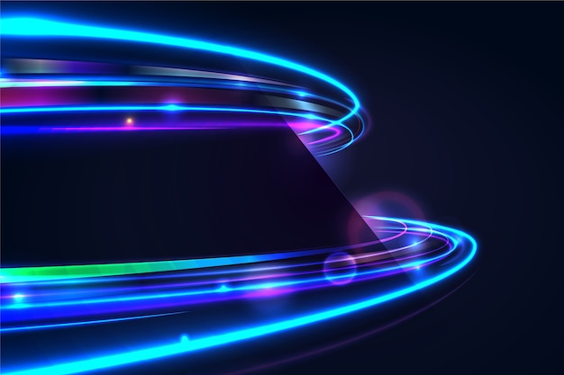 Speed neon light with bubble background