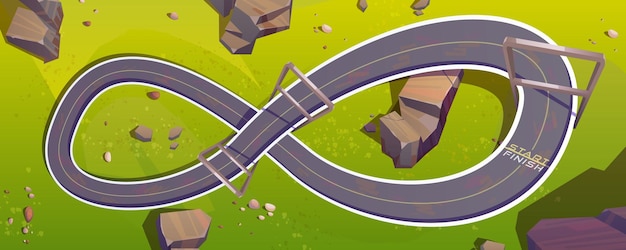 Бесплатное векторное изображение Карта скоростной гоночной трассы для игры