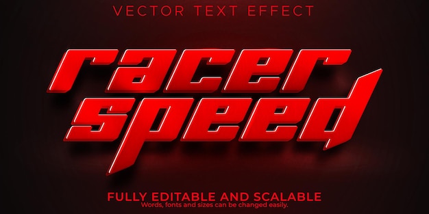 Speed race text effect, editable fast and sport text style