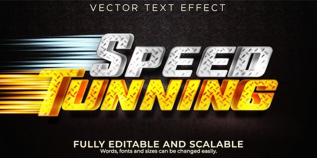Speed tuning text effect, editable race and sport text style
