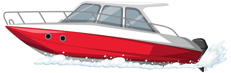 Free Vector speedboat or motorboat isolated on white background