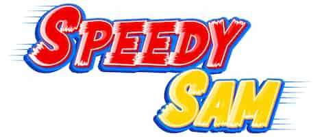 Vettore gratuito disegno del testo del logo speedy sam