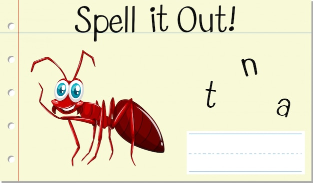 Spell english word ant