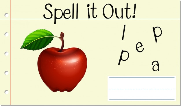 Spell english word apple