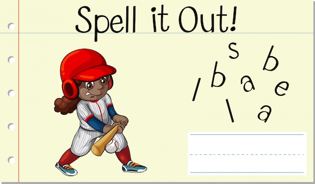 Free vector spell english word baseball