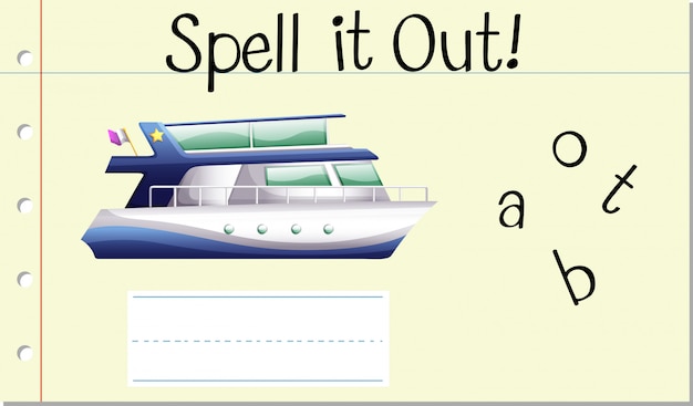 Spell english word boat